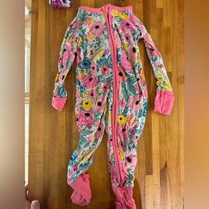 Little Sleepies Secret Garden Zippy. Size 6-12 months.